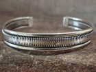 Native American 3 8  Navajo Indian Sterling Silver Bracelet Cuff - Tahe