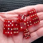 Lot Of 10 Vintage Red Translucent Dice 6 Large 4 Small