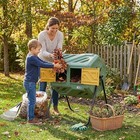  Updated 43 Gallon Dual-chamber Compost Bin  Fast Assembly Outdoor Grass Green