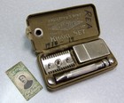 Gillette 1918 Property Us Army Wwi Military Khaki De Safety Razor Set J1714