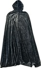 Charades Hooded Black Cape Cloak Adult Unisex Halloween Costume One Size Velour