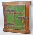 Antique Wooden Wall D  cor Window Panel Frame Original Old Hand Crafted Painted