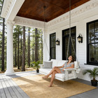 5ft Hdpe Porch Swing W  Cup Holders  2-seat Outdoor  Heavy Duty 1200 Lbs  White