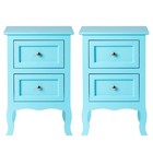 Farmhouse Nightstand Set Of 2 With Drawer Night Stand End Tables For Bedroom