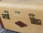 Vintage 1950 s Mcm Lincoln Ny Tweed   Leather Travel Vanity Train Case   Mirror