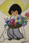     holy Grail  Original Degrazia Art  Signed Boy Textile Art Az Saunders Rivera    