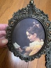 Vintage Set Of 2 Ornate Frames W  Classic Prints Italy Convex Glass Wall Decor