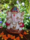 Ganesha Statue Hindu God Figurine Om Yoga Sculpture Idol Home Visarjan  washable