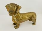 Vintage 1970s Large Brass Dachshund Weiner Dog Coin Bank doorstop