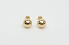 14k Solid Yellow Gold Ball Stud Earrings With Screw Back Round High Polish
