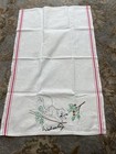 Vintage Linens Dishcloths Embroidered Birds And Squirrels 