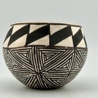 Acoma Pueblo Miniature Bowl Carrie Chino Charlie 2      Fine Line Pottery Vtg