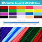 200pcs 20colors  Pipe Cleaners Multi-colored Chenille Stems Bulk