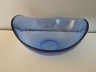 12    8 5  Cobalt Blue Oblong Textured Recycled Glass Fruit Bowls Thick Glass