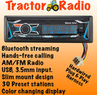 Plug   Play Kubota Tractor Radio Am Fm Bluetooth Streaming Colors Changing Displ