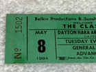 The Clash 1984 Unused Concert Ticket  Dayton Ohio Joe Strummer  Paul Simonon Usa
