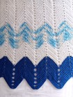 Handmade Blue And White Crocheted Afghan Lapghan Throw Blanket Approx 45  X 40 
