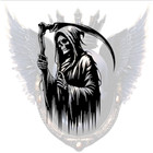 Grim Reaper Vinyl Decal 8 Inch Skull Death Scythe Sticker Laptop Wall Car Window