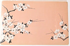  2  Rare Vintage Acrylic Pink Cherry Blossom Placemat wall Art 18-1 2  X 12  Nos