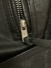 Vintage Riva Black Leather Motorcycle Biker Jacket Harley Davidson Patch Size 38