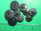  9  Vintage 3 4 -1 1 8  Black Vegetable Ivory Shank   2-hole Buttons  j664 