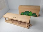 Genuine Vintage Brio 33459 Tall Wooden Track Tunnel And Wooden Railway Station
