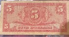 Us Military Payment Certificate Mpc Series 611  5 Note Serial H01507581h