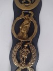 19  Vintage antique Horse Brass Medallions On Leather Strap Bridle