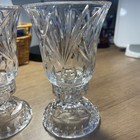 Royal Limited 24  Lead Crystal Hurricane Candle Holder Pair  Beautiful  Poland
