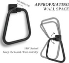 Matte Black Towel Ring Stainless Steel Wall Mounted Bathroom Hand Towel Holder