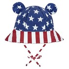  Baby Toddler Sun Bucket Hats Wide Brim Beach Hats 0-6 Months American Flag Hat