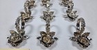 12 Pc Set Princess House Silverplated Rose Napkin Ring   Card Holder