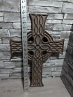 Large 20  Ornate Cast Iron Metal Celtic Gothic Wall Cross Rustic Church Decor