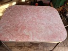 Vintage Chrome Formica Kitchen Dining Table Blue Shield 50 s Mcm Mid Modern