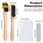 4 Pcs Horsehair Silver Cleaning Brushes  Detailing Brush Set Jewelry Cleaning Br