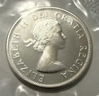 1964 Canadian Silver Half Dollar Proof Like In Original Mint Cellophane  Beauty 