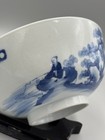 Large Antique 19th C  Chinese Qing Blue And White Porcelain Bowl 8   W  Poem