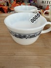 Vintage Milk Glass Coffee Mug Or Tea Cup Featuring The Blue Floral Pyrex corning