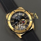 Bulova Men s Marine Star Automatic Black Dial Black Rubber Strap Watch 98a272