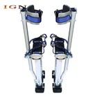 18in - 30in Aluminum Alloy Stilts For Stilt Painters Walking Tool Silver