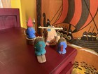 Norwegian Wood Craved Trolls Made In Norway Tomte Nisse Henning Skiing Set