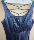 Zum Zum Blue Vintage 90s Y2k  Prom formal evening Dress gown With Laced V-back