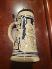 Vintage Marzi   Remy German Beer Stein Lidded  2349 Cobalt Blue Relief Mug