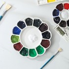Round Porcelain Watercolor Paint Mixing Tray Ceramic Paint Palette 13 Wells     