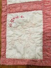 Hand Embroidered Vintage Baby Quilt Stitched Animal Squares Kitschy Read