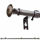 1-2 Pack 5 8  Dia Telescoping Single Curtain Rods W  Trumpet Finial  28 -120 