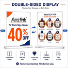 12-pack Acrylic Sign Holder 8 5x11  Clear Tabletop Display Stand