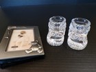 Collection Of Baby Gifts   Silver Tone Picture Frame Photo Book   Crystal Bootie