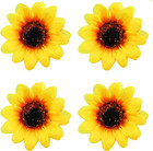 50pcs 2 8  Artificial Silk Yellow Sunflower Heads Fabric Floral For Home Decorat