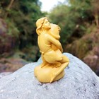 Boxwood Carved Penis Girl Statue Beauty Figurine Art Gift Decor